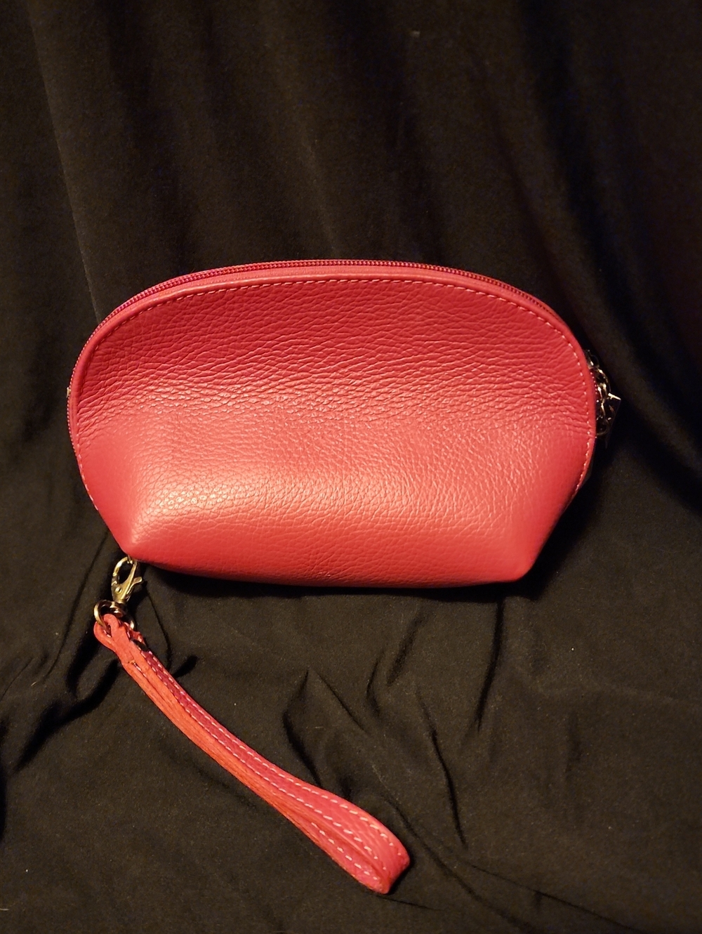 Pink Leather Wristlet Cosmetic Pouch - Unbranded Genuine Leather